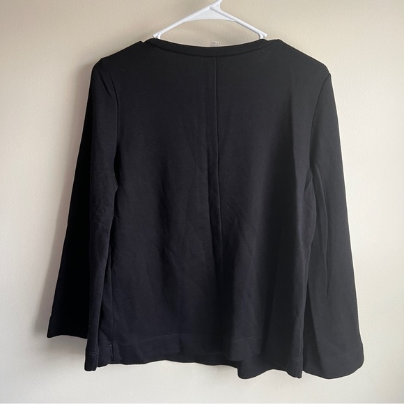 Loft Black Peacock Embroidered Pullover Sweatshirt Sweater - Picture 5 of 6